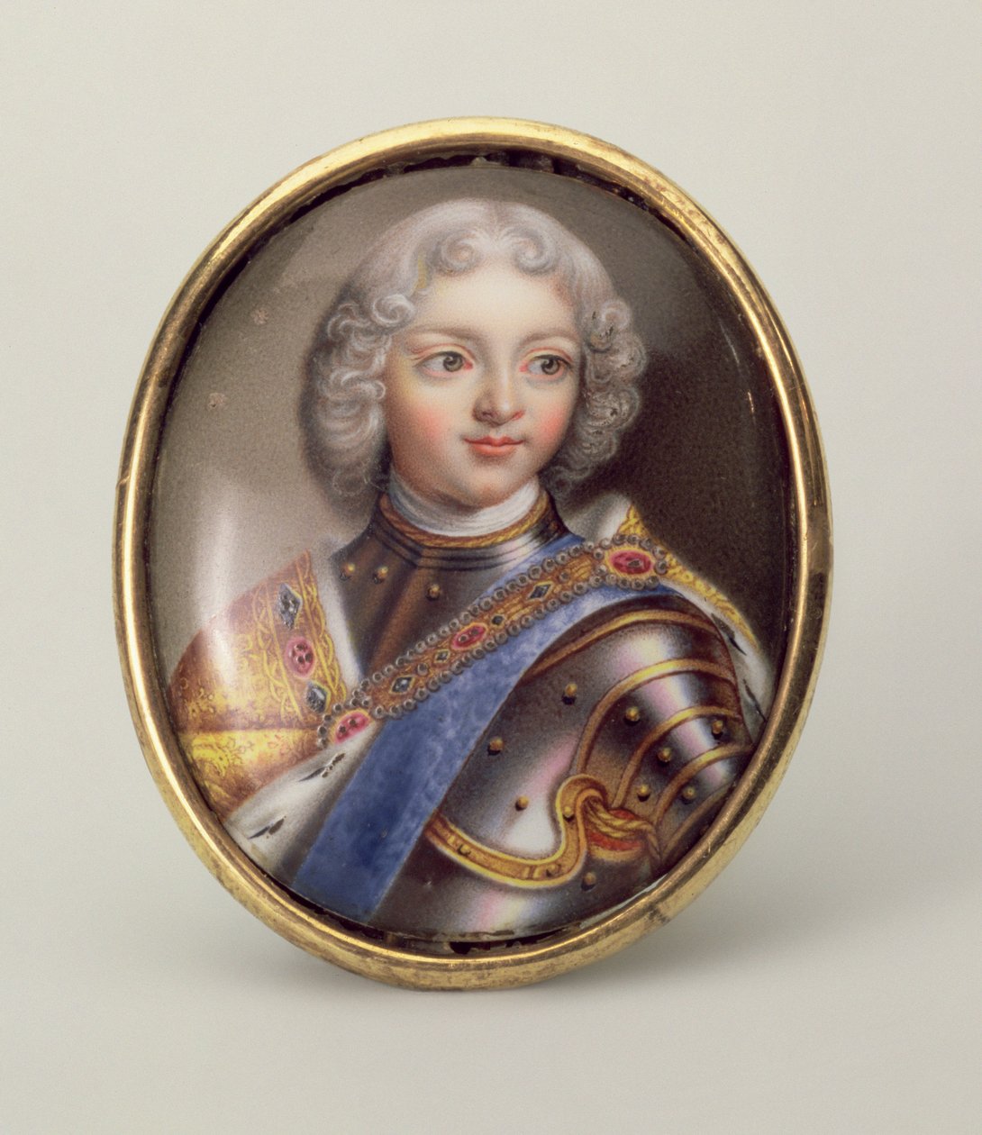 Portret Piotra II, c.1727 (emalia na miedzi) autorstwa Andrei Grigorievich Ovsov
