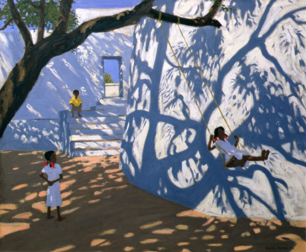 Dziewczyna na huśtawce, Indie, 2000 autorstwa Andrew Macara