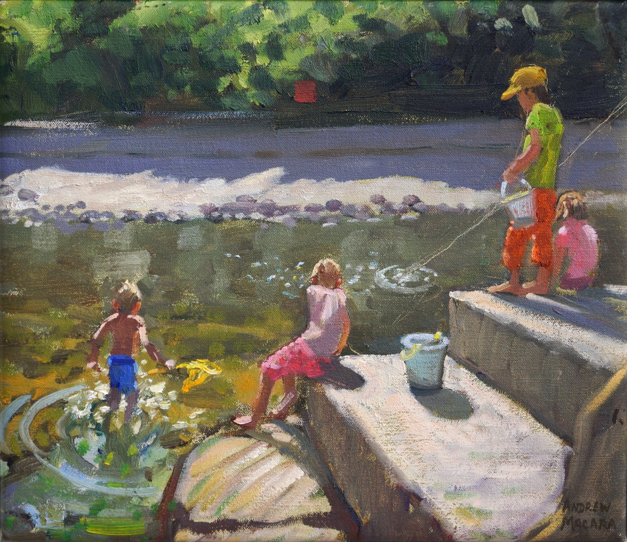 Wędkarstwo dla dzieci, Looe, Kornwalia, 2014, autorstwa Andrew Macara