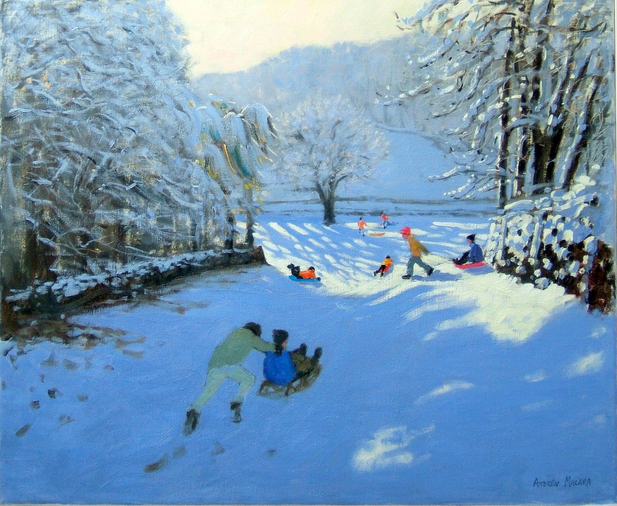Pchanie sań, Youlgreave autorstwa Andrew Macara