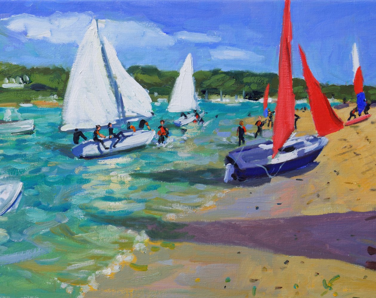 łodzie żaglowe, Salcombe, autorstwa Andrew Macara