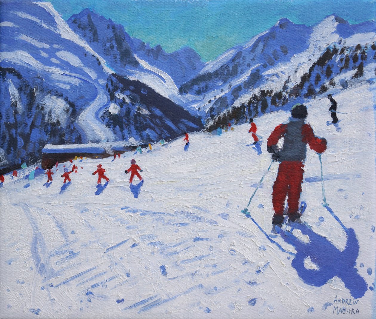 Instruktor narciarstwa Mottaret, autorstwa Andrew Macara