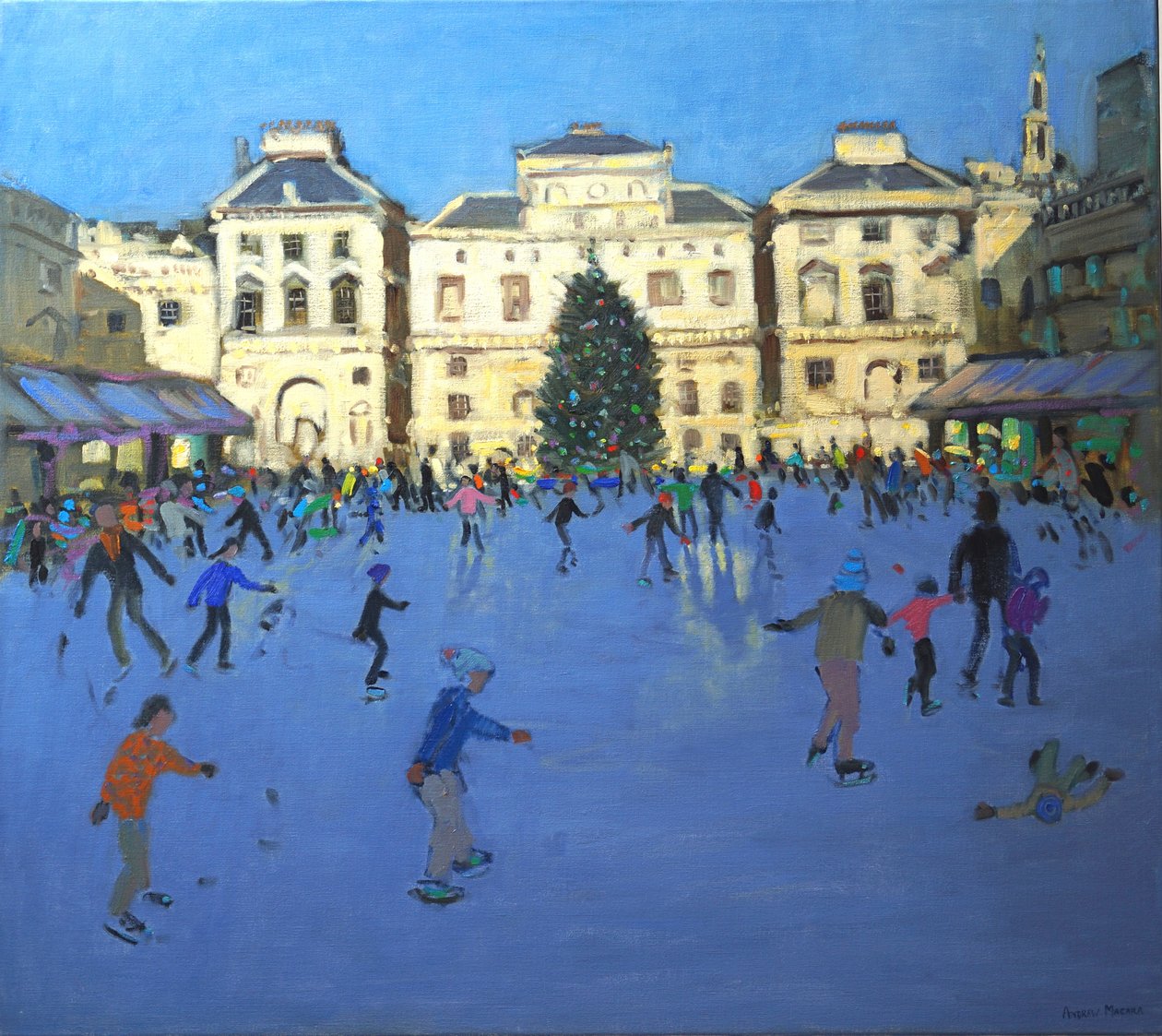 Łyżwiarze, Somerset House, 2012 autorstwa Andrew Macara