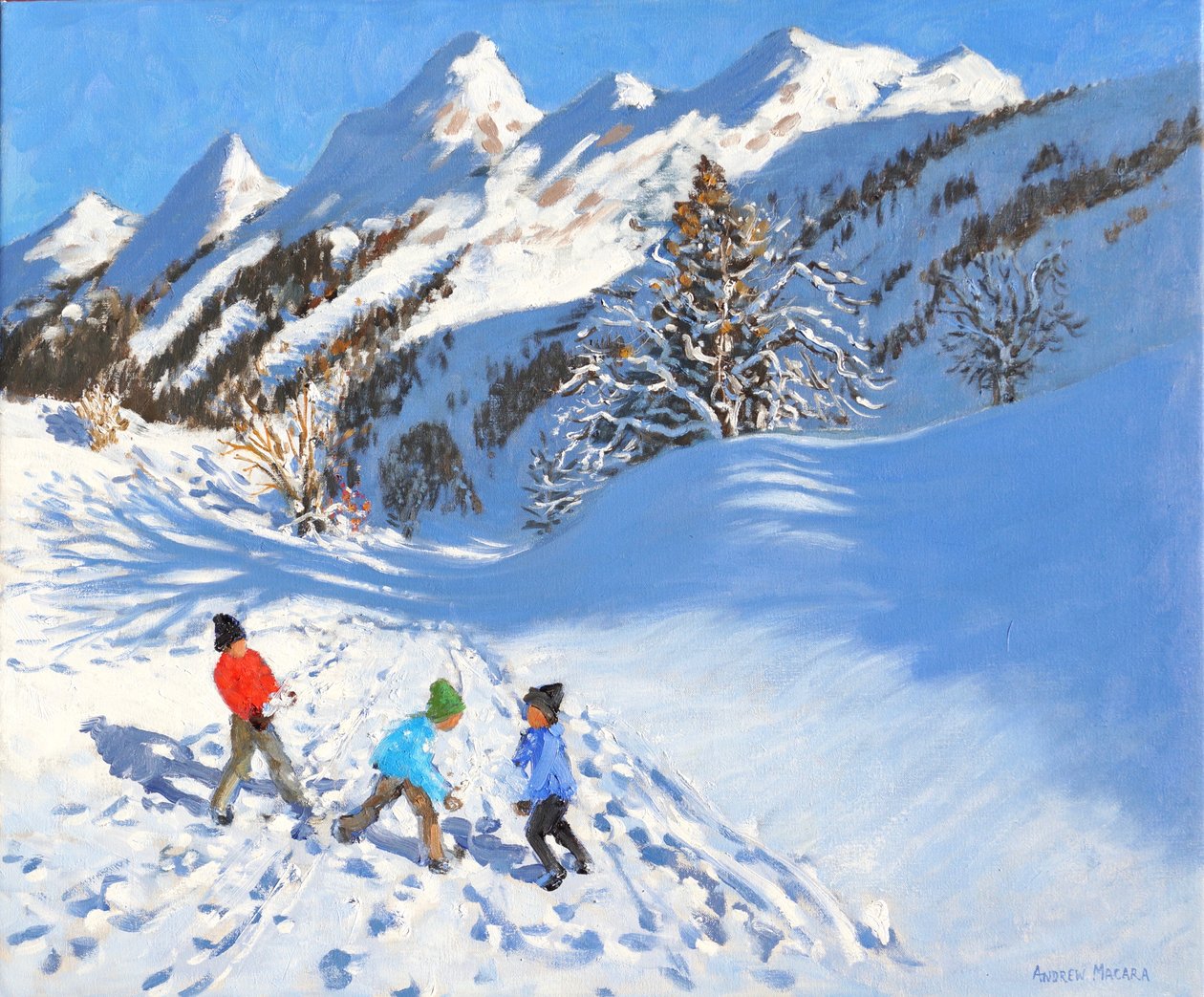 Snowballing, La Clusaz, Francja autorstwa Andrew Macara
