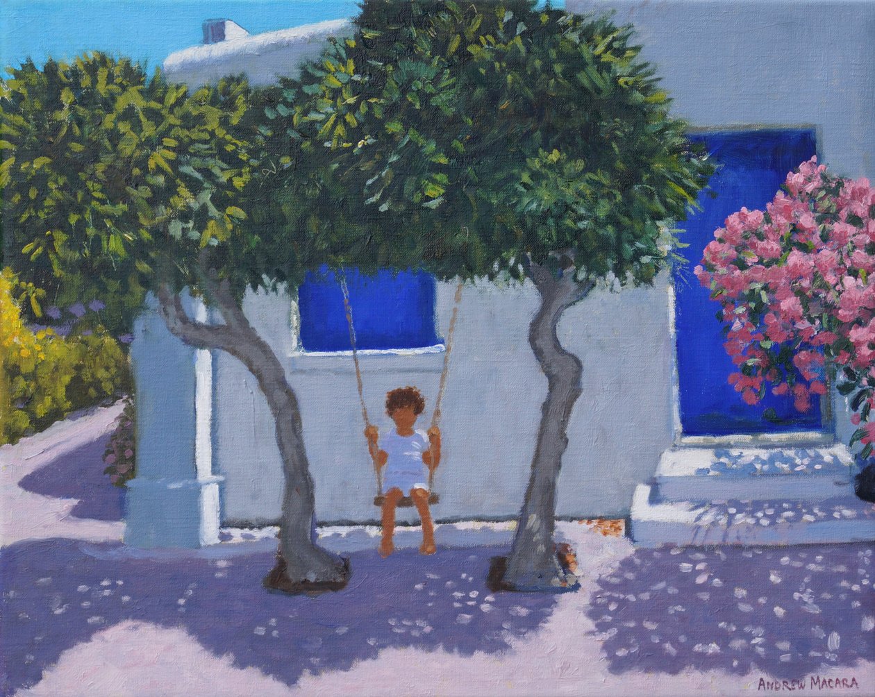 Huśtawka,Rodos,2020,(olej na płótnie) autorstwa Andrew Macara