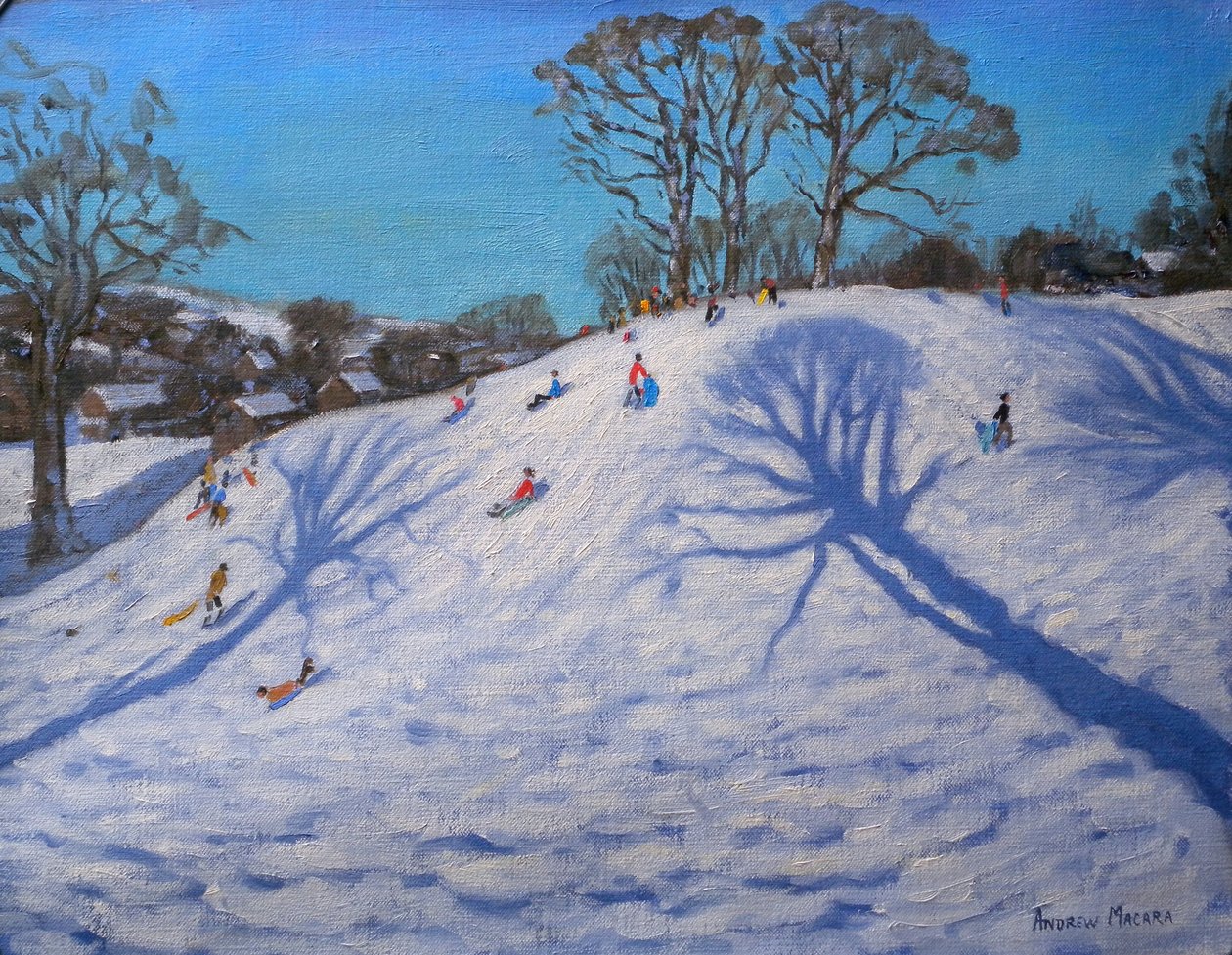 Dwa cienie drzew, Bolehill, Wirksworth, 2009 autorstwa Andrew Macara
