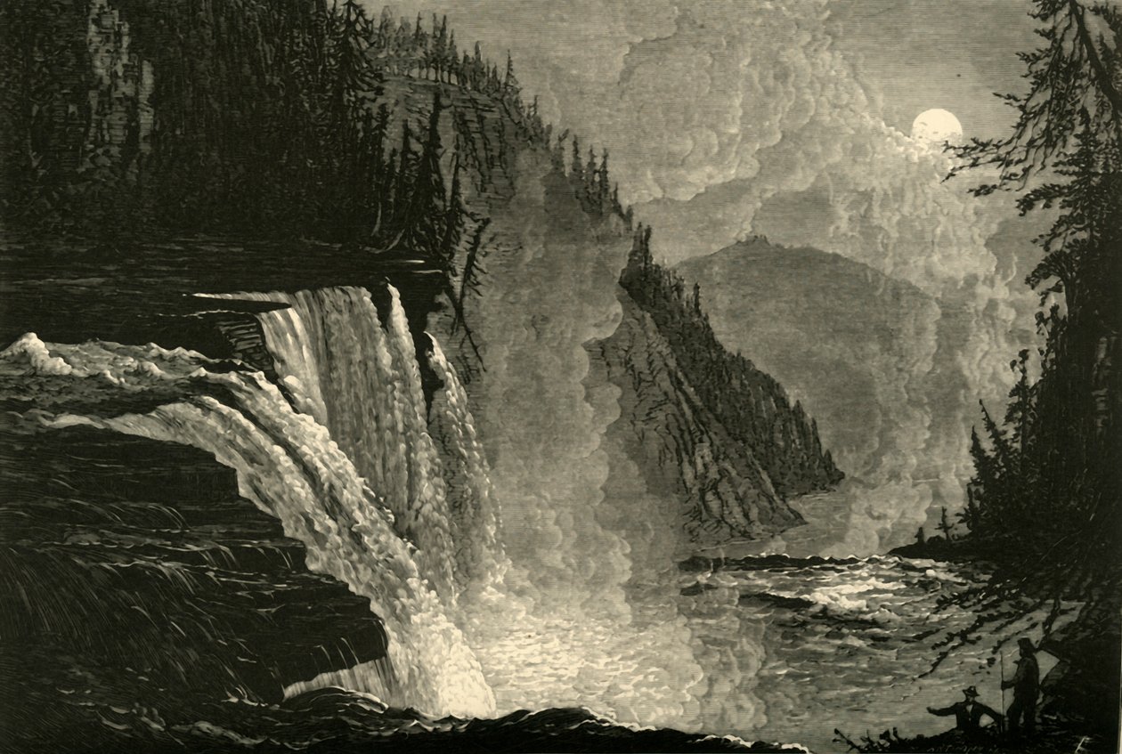 „Wysokie wodospady”, 1872. autorstwa Andrew Varick Stout Anthony