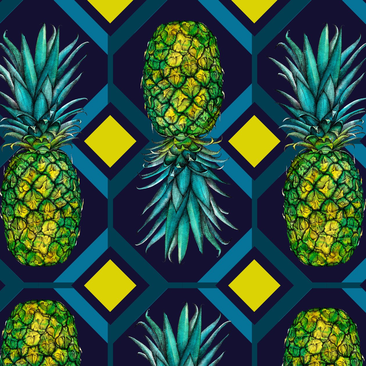 Geometryczna płytka ananasowa, 2018 autorstwa Andrew Watson
