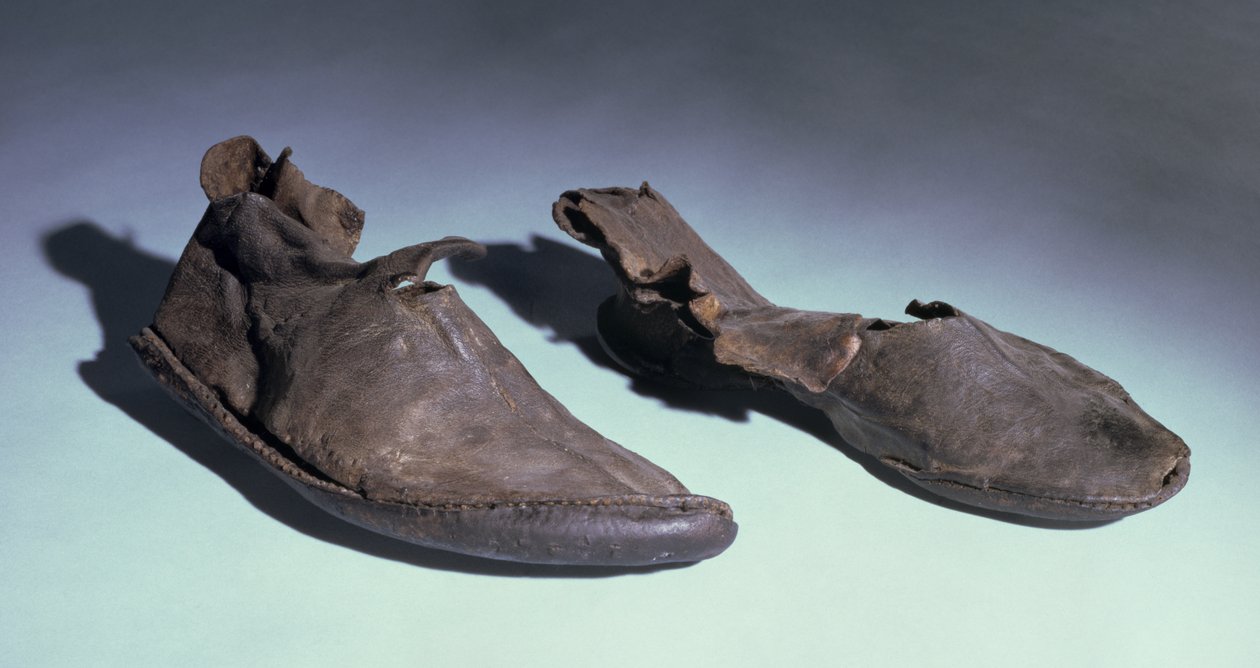 Buty, Anglo-Saxon, ok. 5-10 wiek (skóra) autorstwa Anglo Saxon