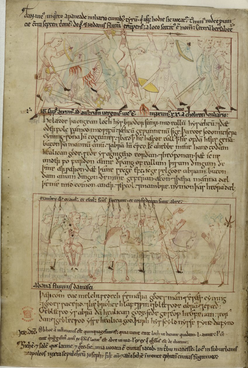Cotton Claudius B. IV, f.25v Abraham i Lot autorstwa Anglo Saxon