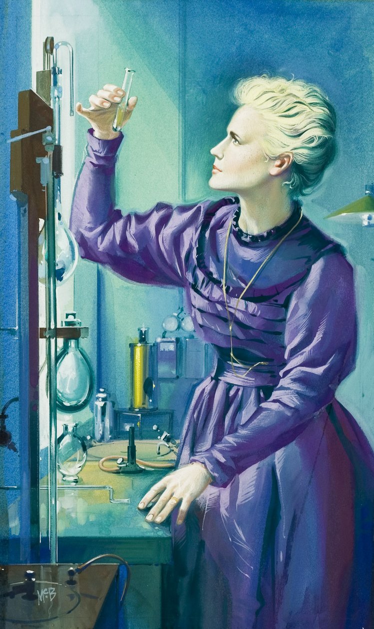Madame Curie (1867-1934) (gwasz na papierze) autorstwa Angus McBride