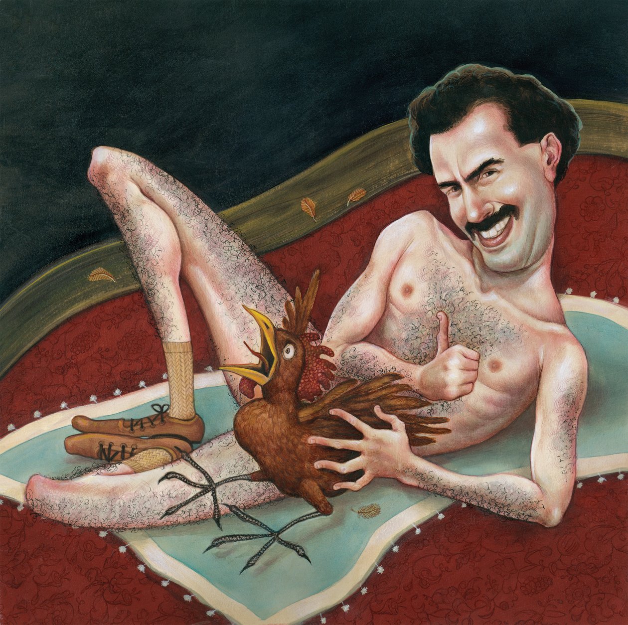 Borat, 2006 (akryl na płycie ilustracyjnej) autorstwa Anita Kunz