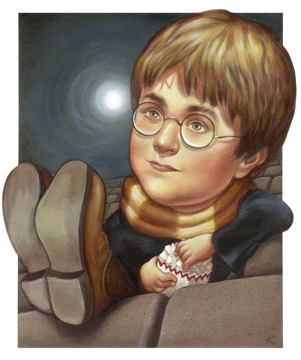 Harry Potter, 2001 (akryl na płycie ilustracyjnej) autorstwa Anita Kunz