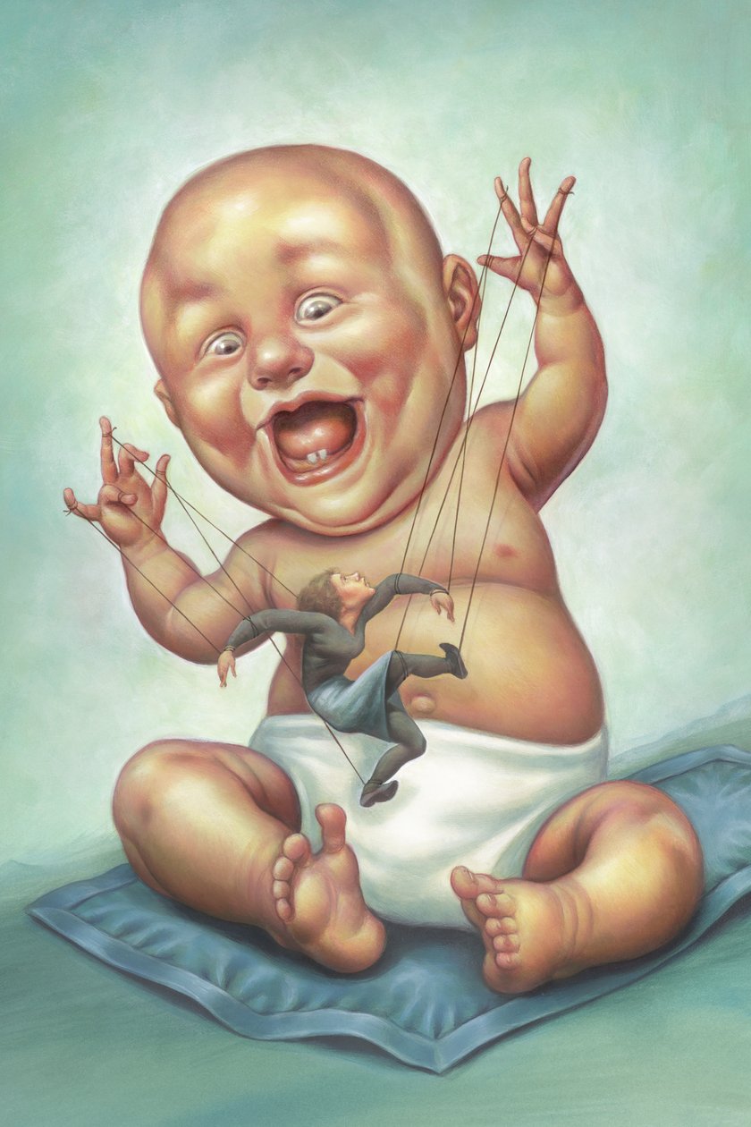 Puppetmaster, 2001 (akryl na płycie ilustracyjnej) autorstwa Anita Kunz