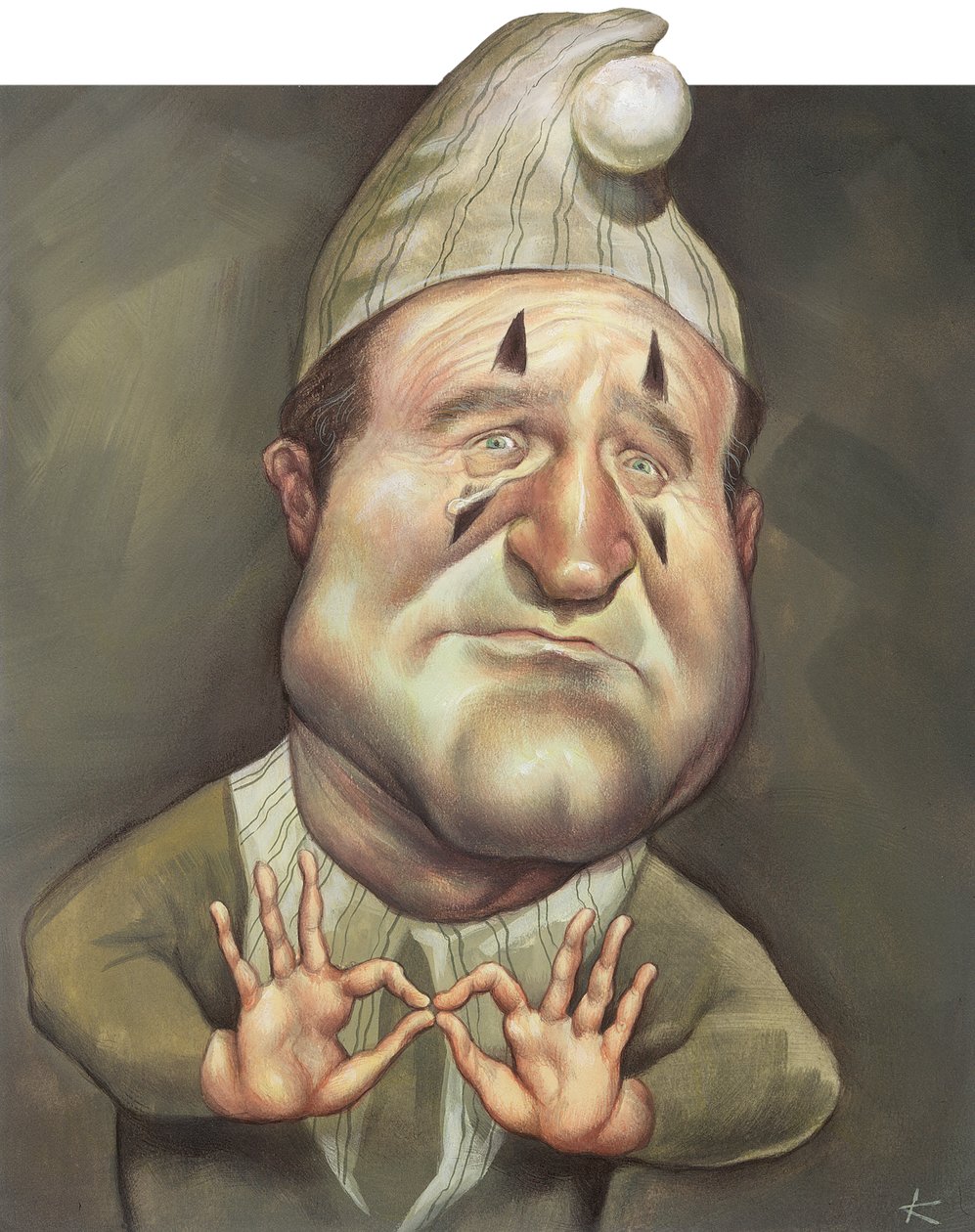 Robin Williams, 2000 (akryl na płycie ilustracyjnej) autorstwa Anita Kunz