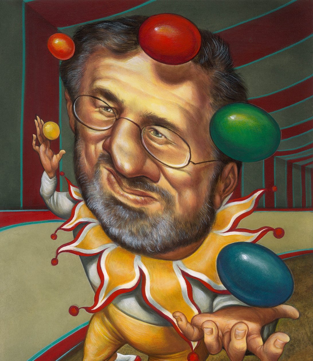 Steven Spielberg, 2000 (akryl na płycie ilustracyjnej) autorstwa Anita Kunz