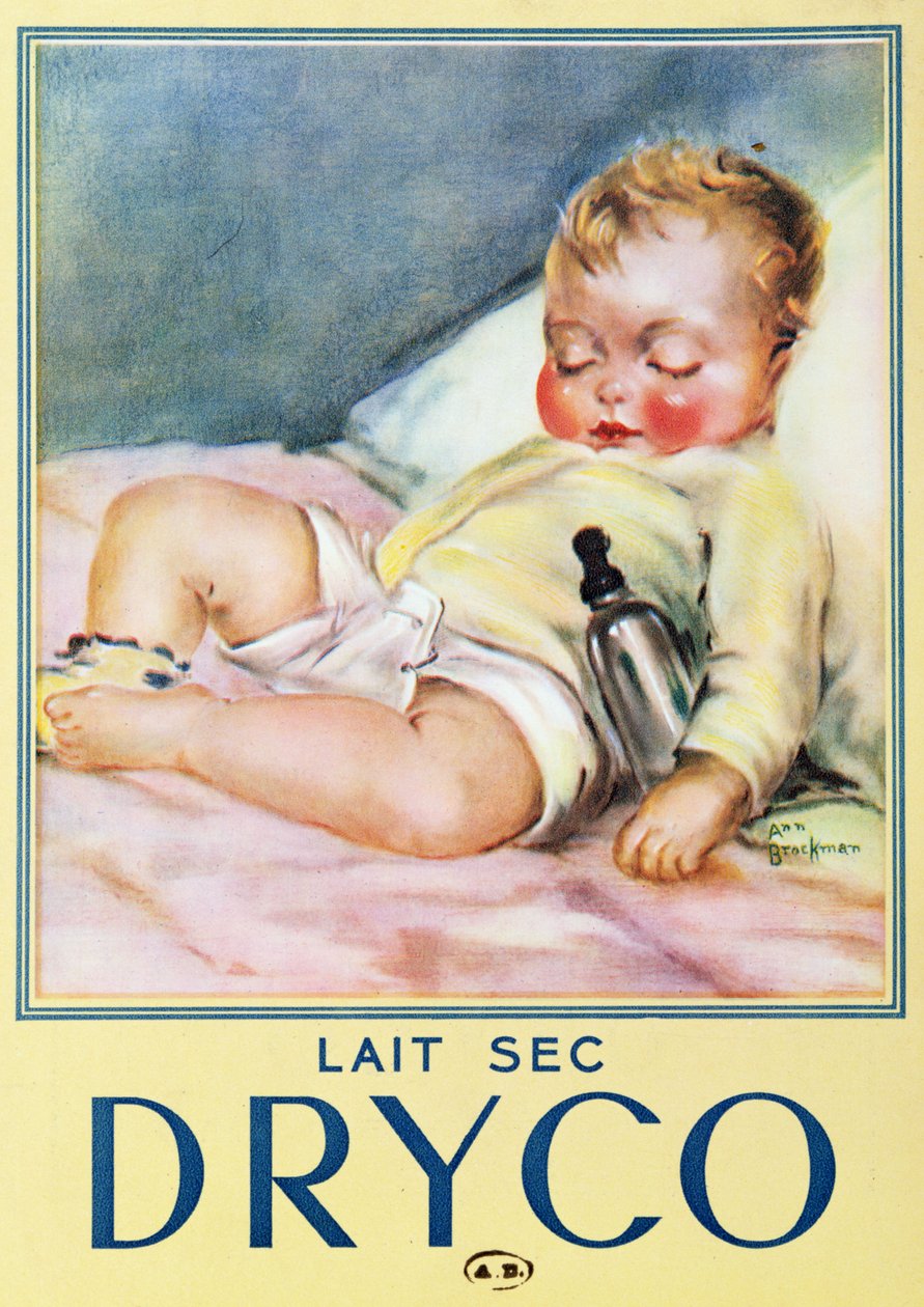Reklama suszonego mleka w proszku "Dryco", ok. 1935-40 r. autorstwa Ann Brockman