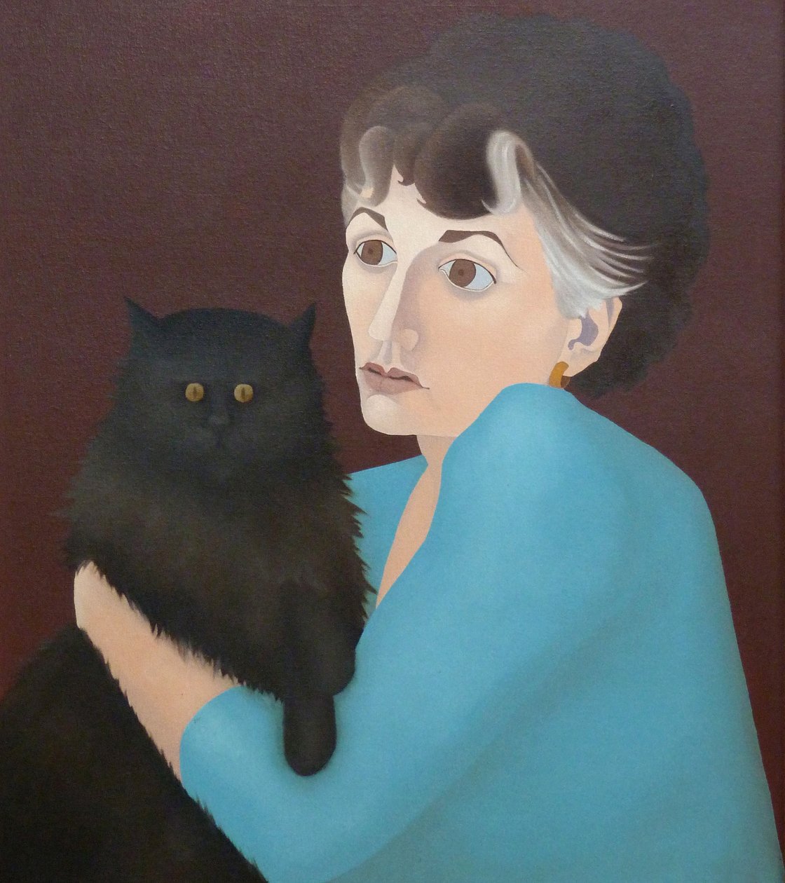 Kobieta z kotem, 1982 autorstwa Anna Phillips