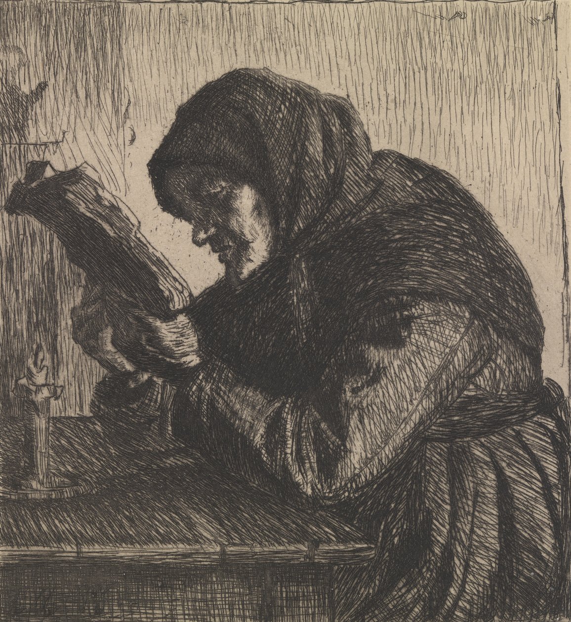 Czytanie starej żony autorstwa Anna Ancher