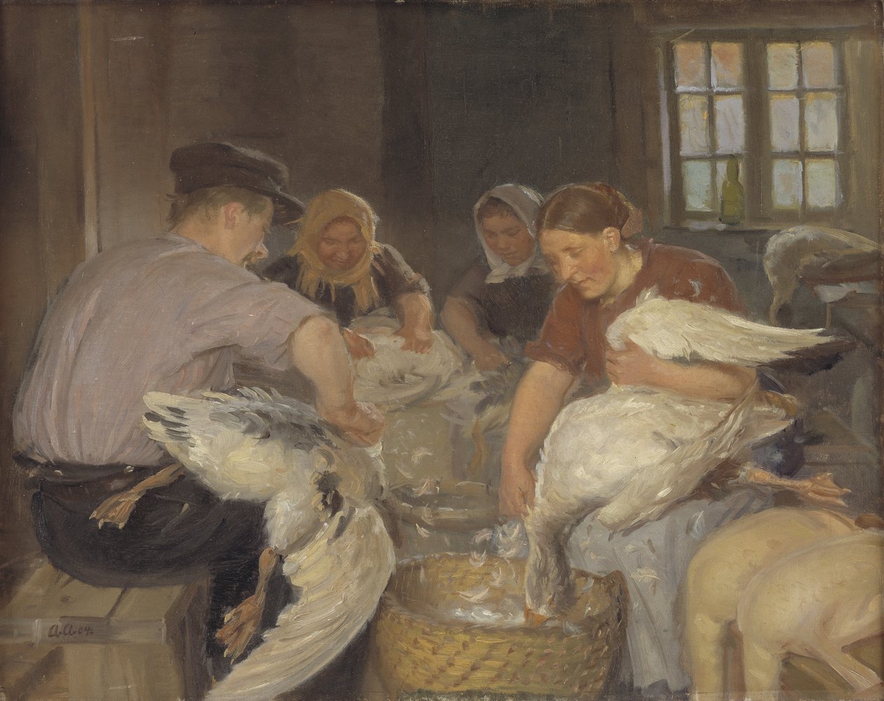 Skubanie gęsi autorstwa Anna Ancher