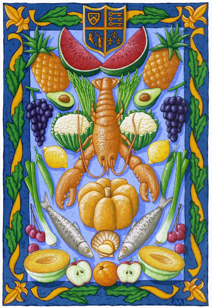 Królewski bankiet, 2011 (gwasz) autorstwa Annalisa Morrocco