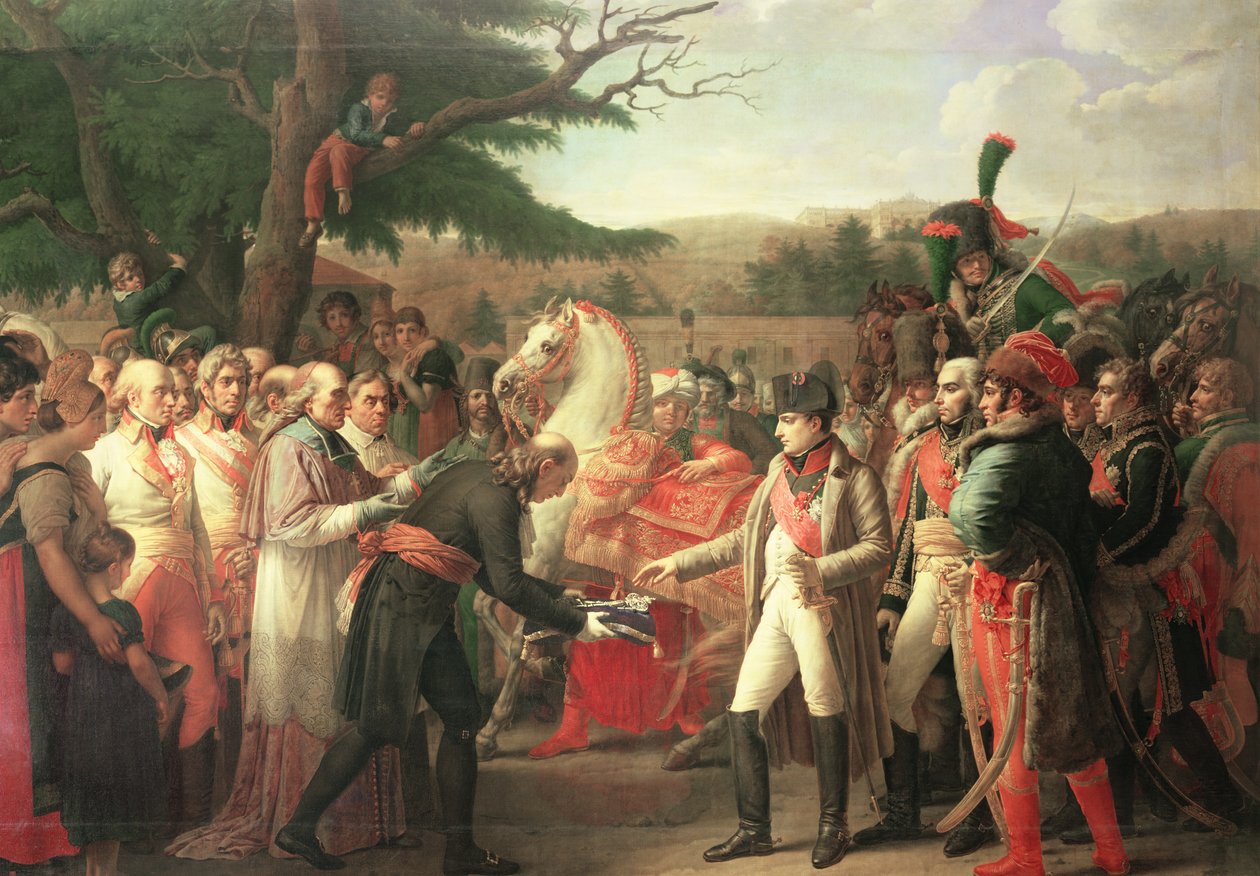 Napoleon Bonaparte (1769-1821) Odbiór kluczy do Wiednia w Schloss Schonbrunn, 13 listopada 1805, 1808 autorstwa Anne Louis Girodet de Roucy Trioson