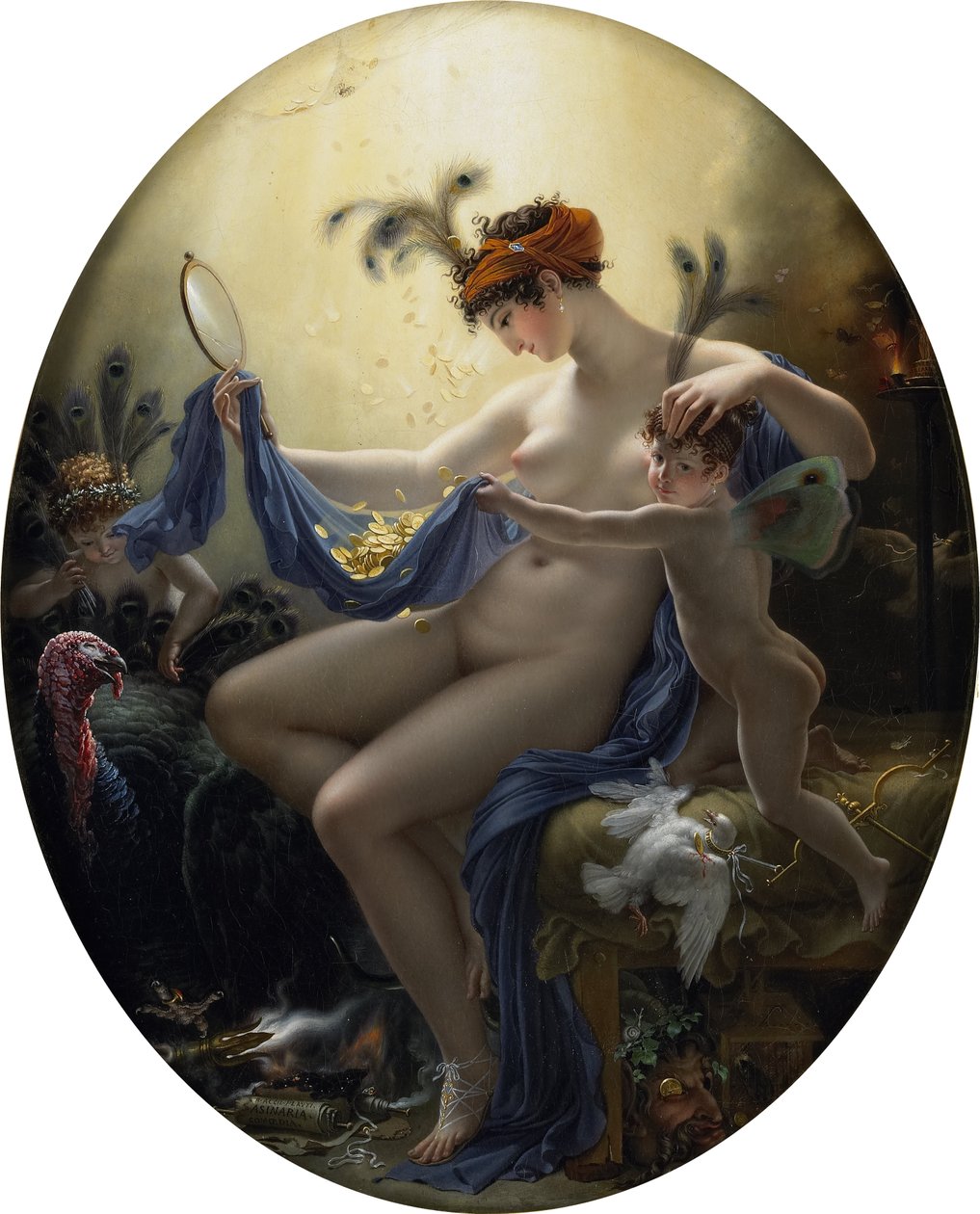 Portret Mademoiselle Lange jako Danae autorstwa Anne Louis Girodet de Roussy Trioson
