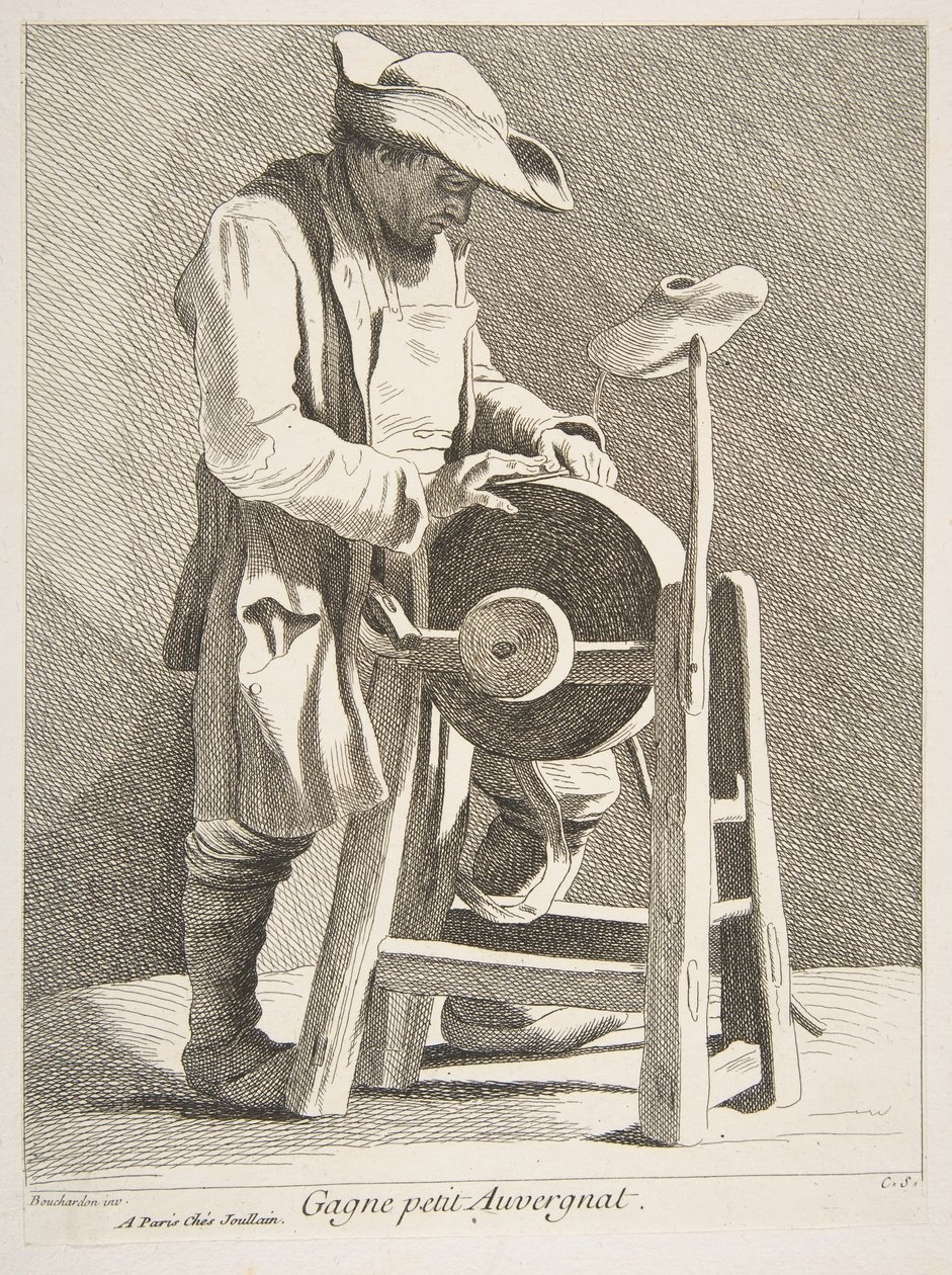 Ostrzałka do noży, 1742. autorstwa Anne Claude Philippe de Caylus