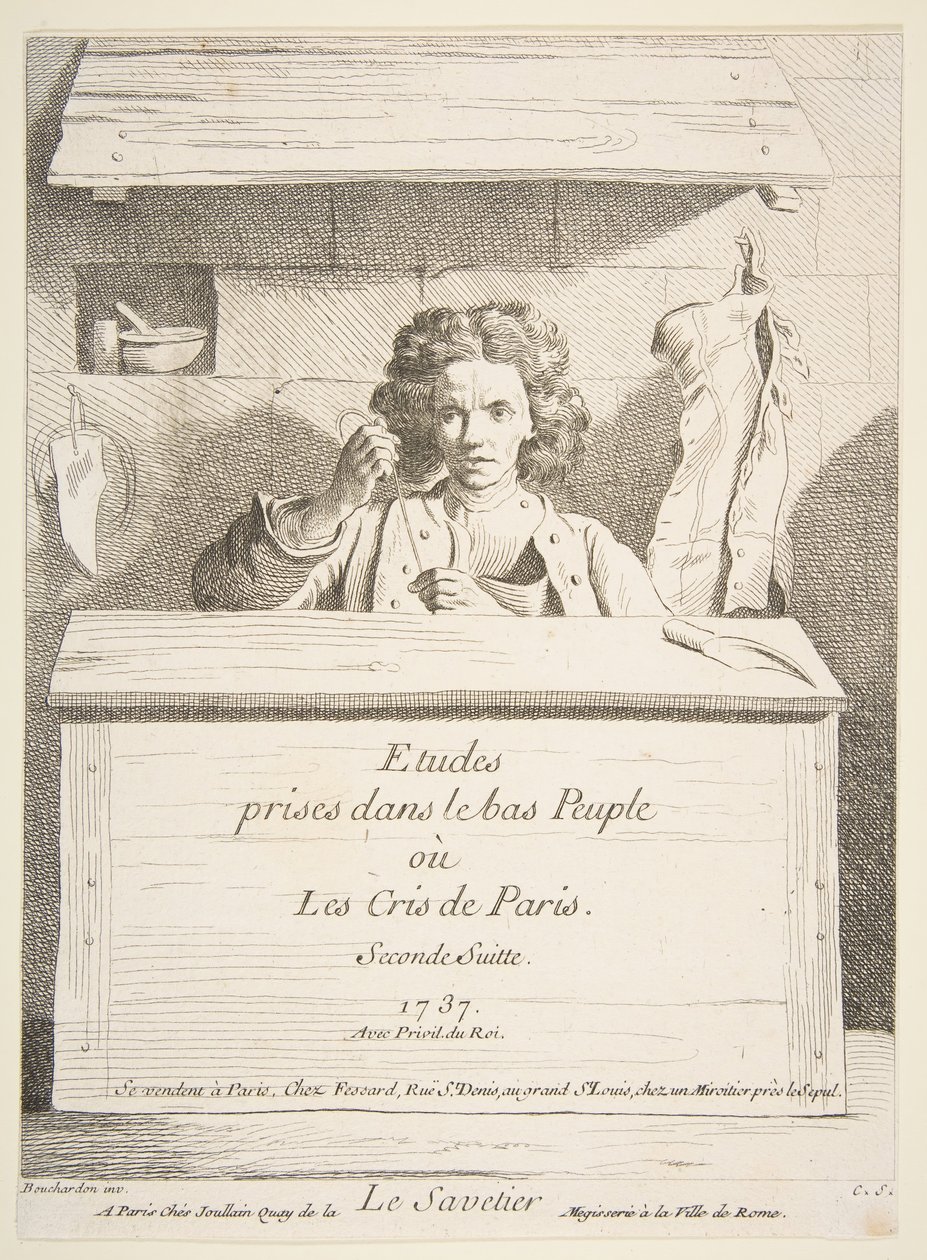 Szewc, 1737. autorstwa Anne Claude Philippe de Caylus
