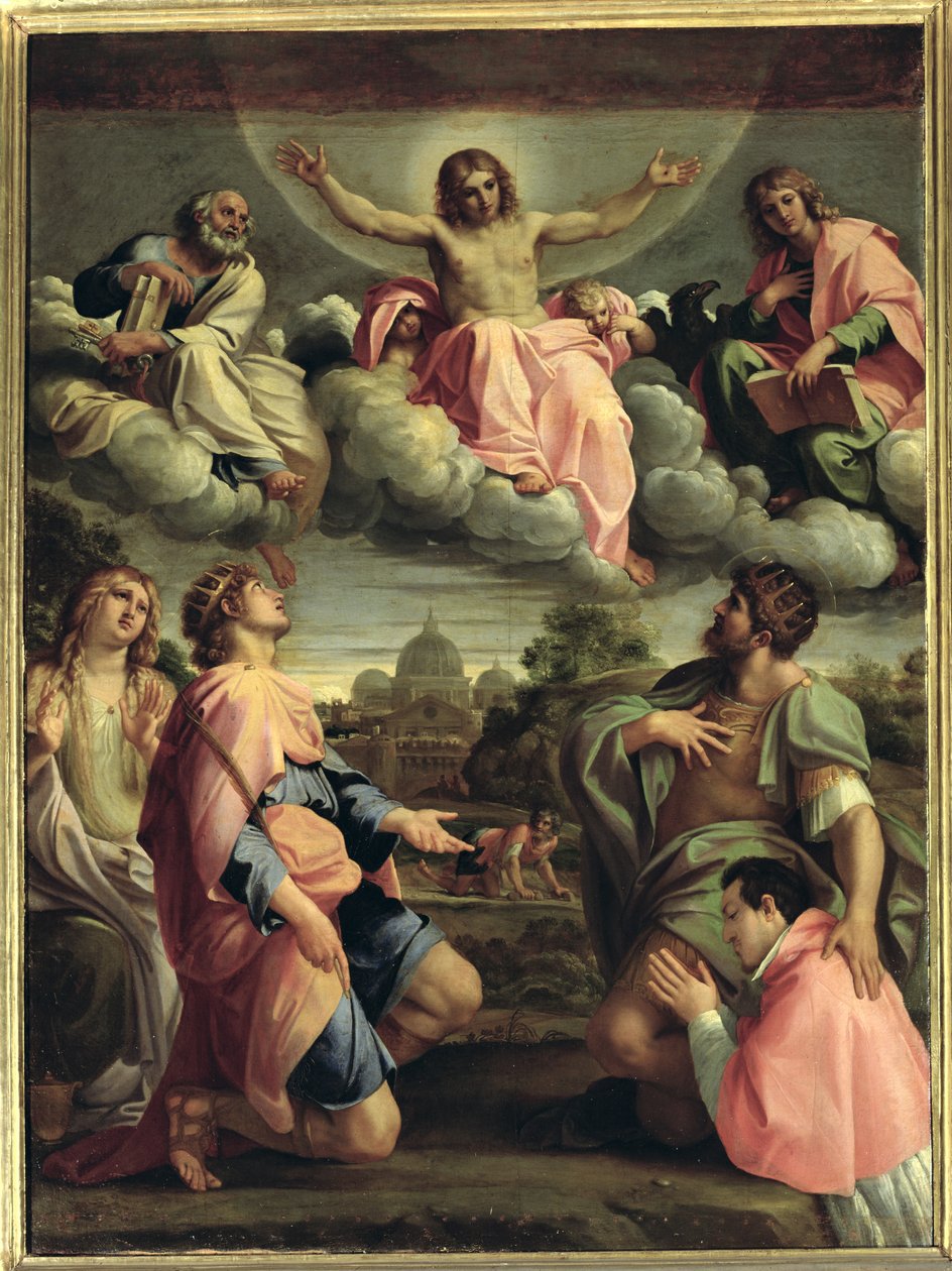 Chrystus w chwale ze świętymi autorstwa Annibale Carracci