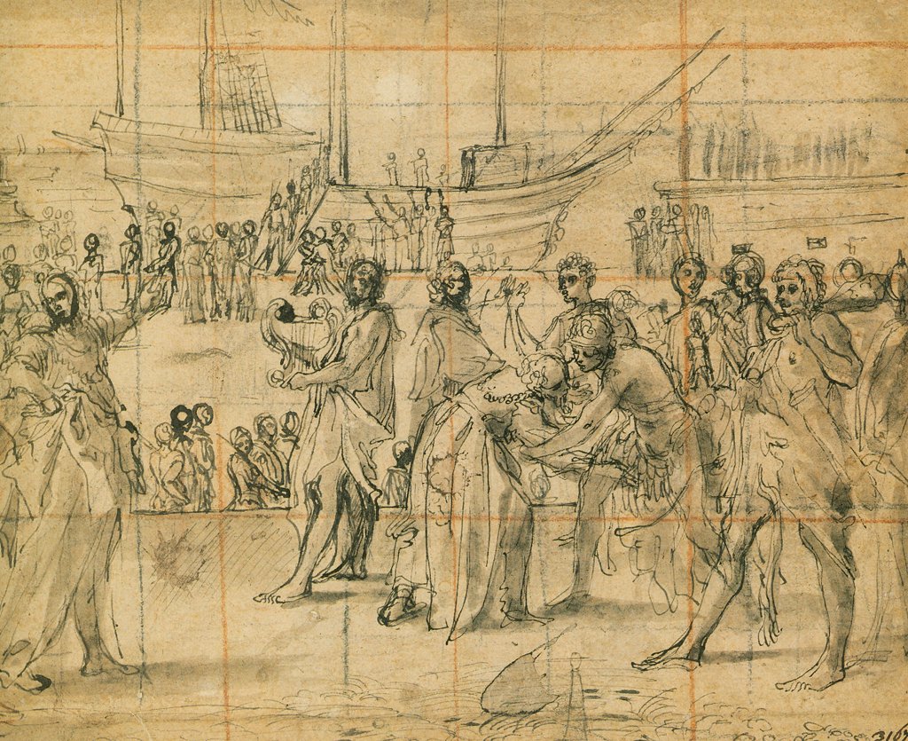 Spotkanie Jasona i króla Aeëtes autorstwa Annibale Carracci