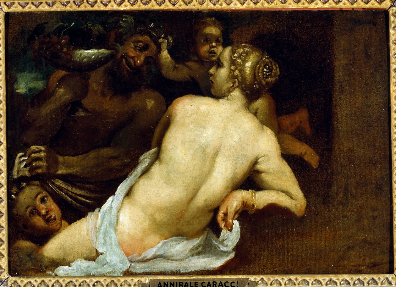 Nimfa i Satyr autorstwa Annibale Carracci
