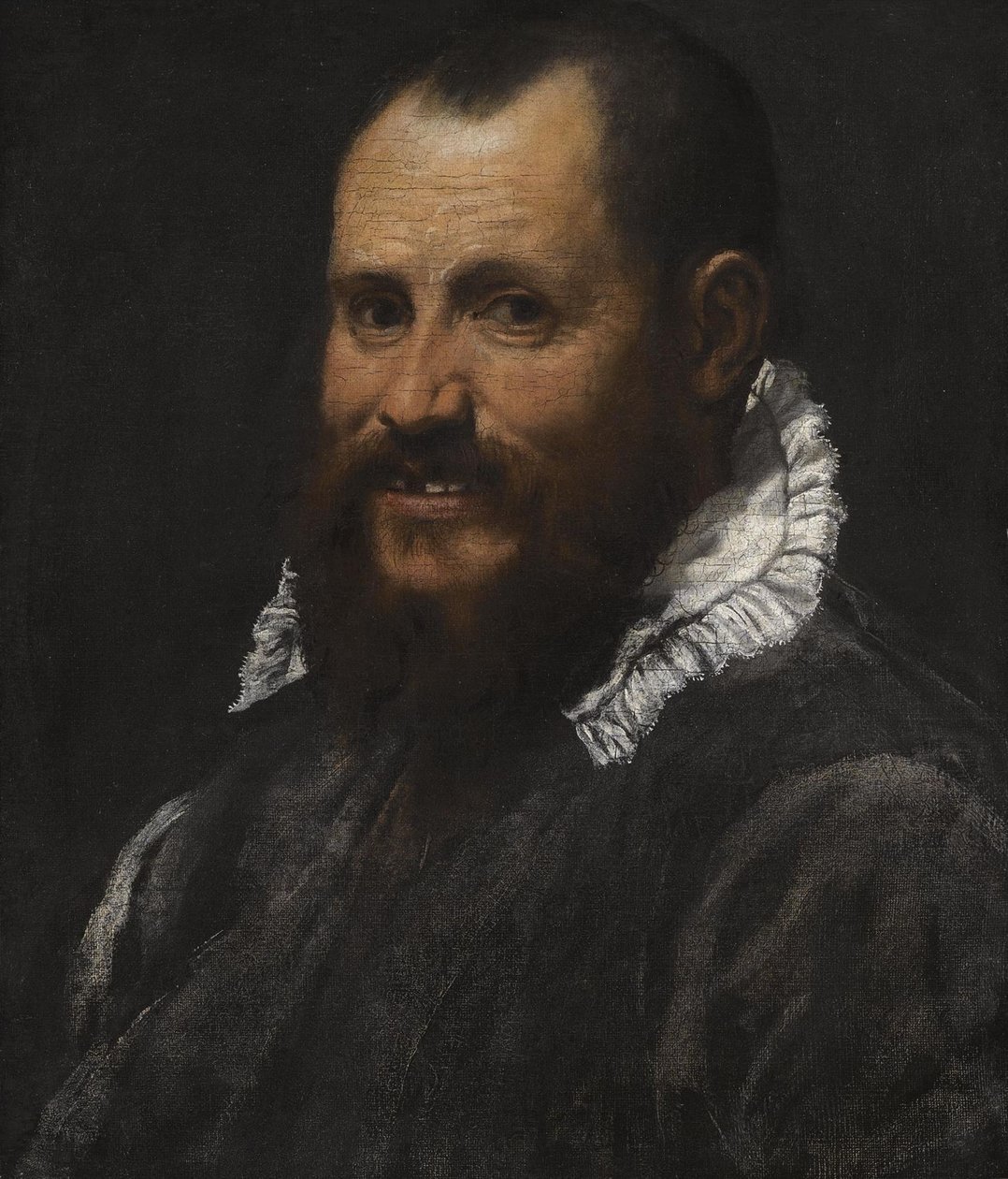 Portret mężczyzny, długość biustu, w białym kołnierzyku autorstwa Annibale Carracci