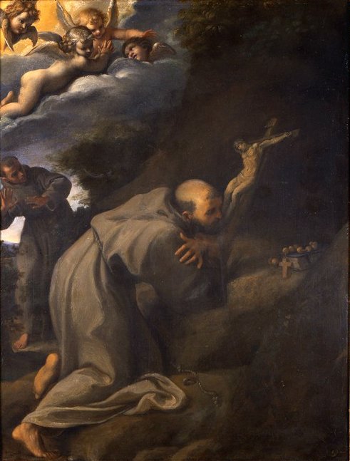 Św. Franciszek w adoracji krucyfiksu autorstwa Annibale Carracci