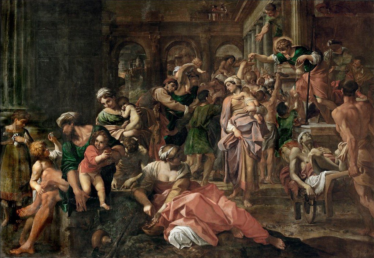 San Rocco daje jałmużnę ubogim autorstwa Annibale Carracci