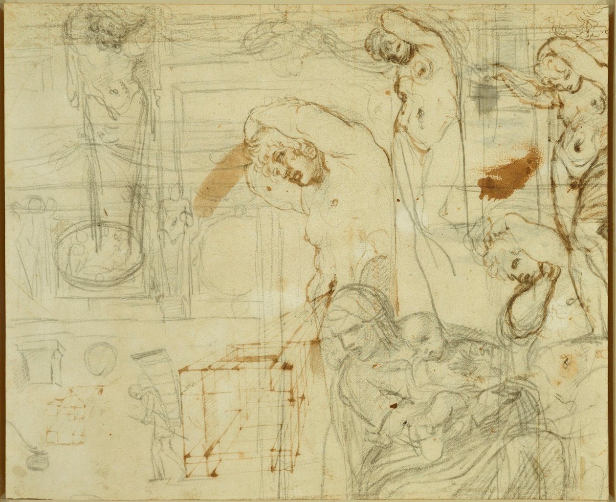 Studia dekoracji dla Galerii Farnese autorstwa Annibale Carracci