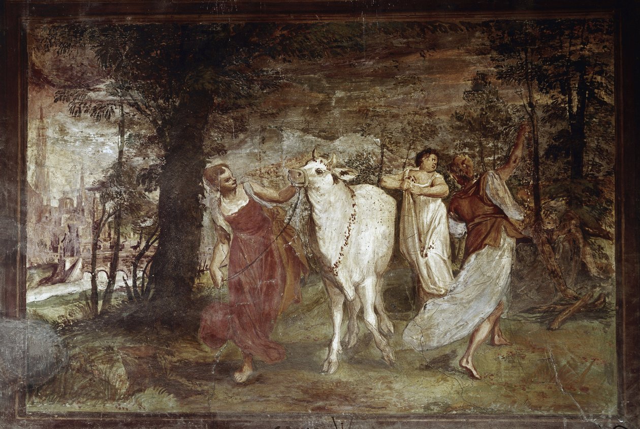 Europa prowadząca Jowisza (Fresco autorstwa Annibale Carracci