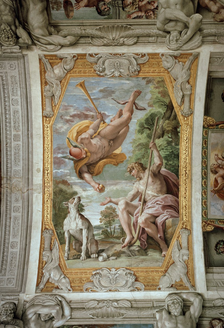 Merkury i Paryż (Fresco autorstwa Annibale Carracci