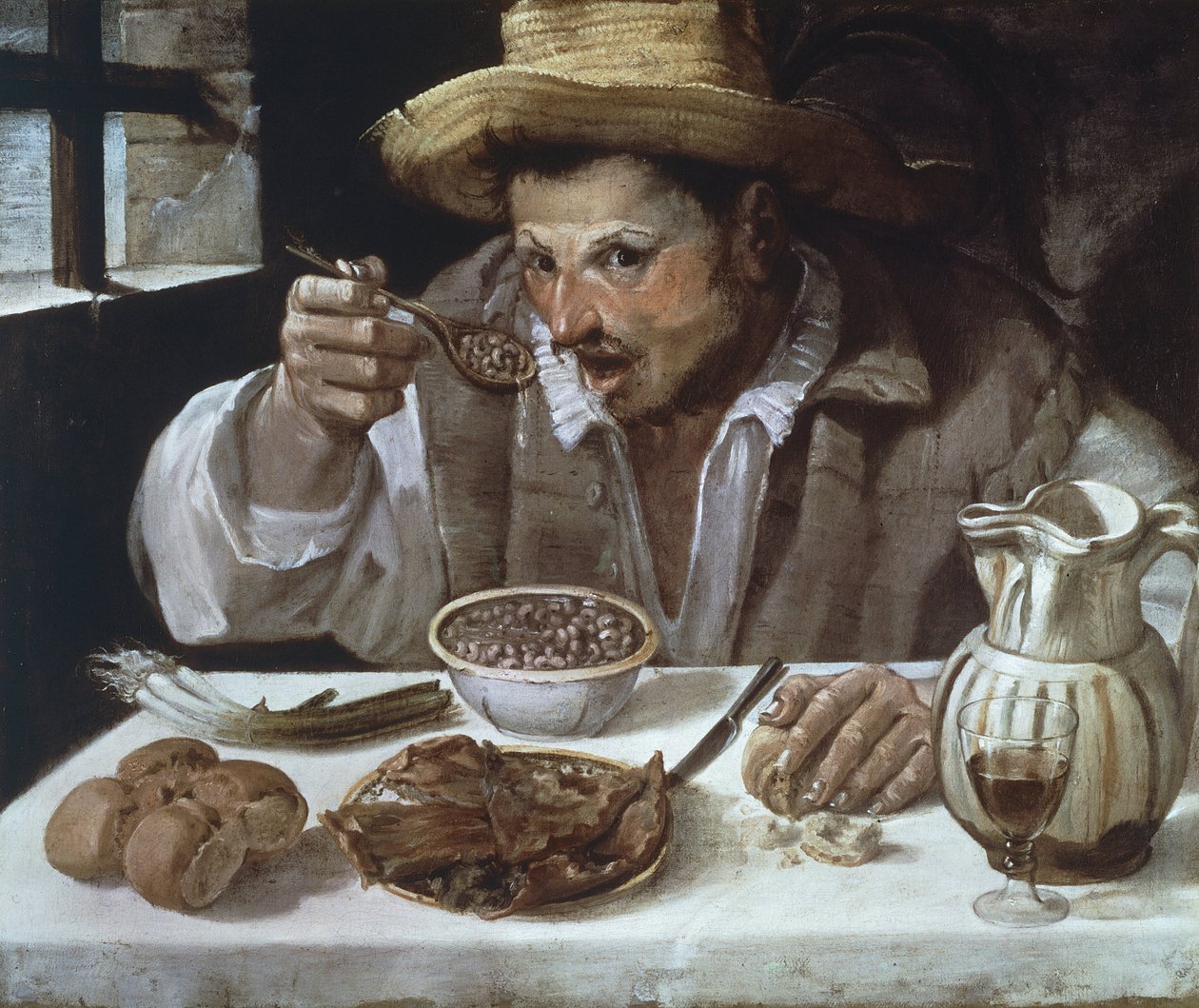 Zjadacz fasoli, autor: Annibale Carracci (1560-1609) autorstwa Annibale Carracci