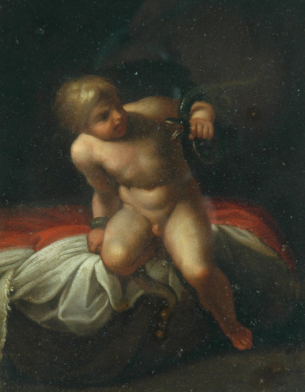 Niemowlę Herkules (olej na miedzi) autorstwa Annibale Carracci