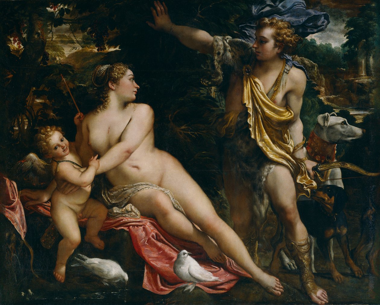 Wenus, Adonis i Kupidyn, ok.1590 autorstwa Annibale Carracci