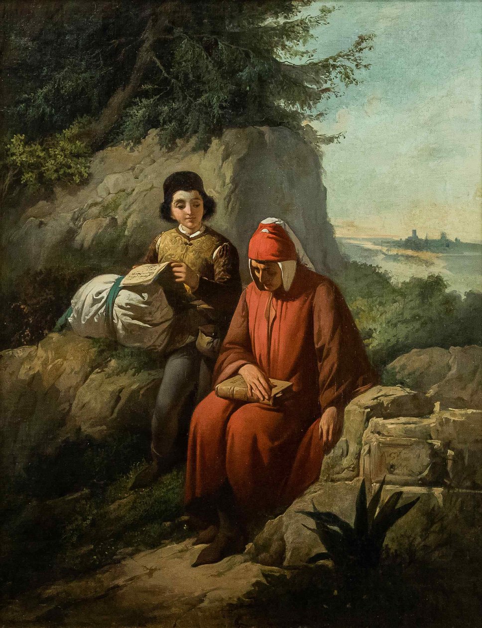 Dante na wygnaniu, 1854. autorstwa Annibale Gatti