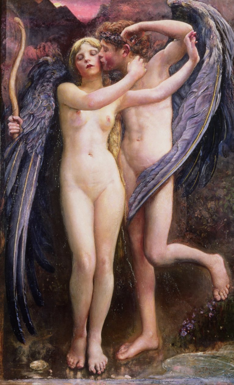 Kupidyn i Psyche autorstwa Annie Louisa Swynnerton