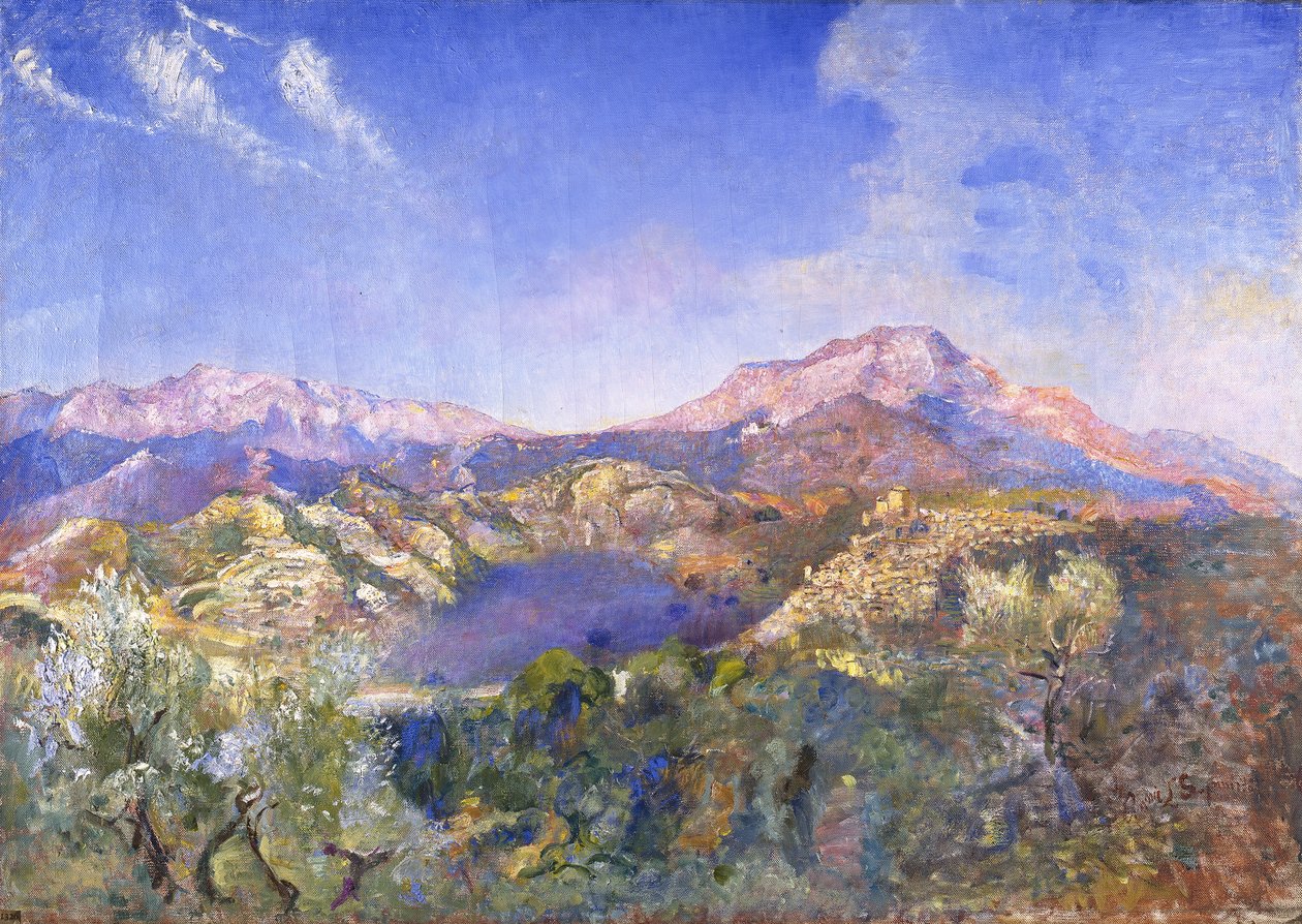 Pejzaż włoski (olej na płótnie) autorstwa Annie Louisa Swynnerton