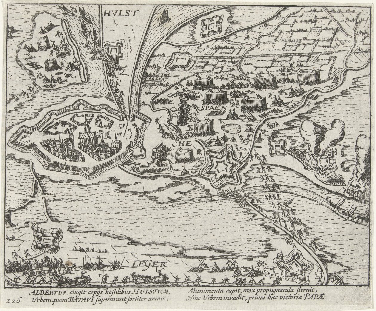 Oblężenie Hulst przez arcyksięcia Albrechta, 1596 autorstwa Anonymous