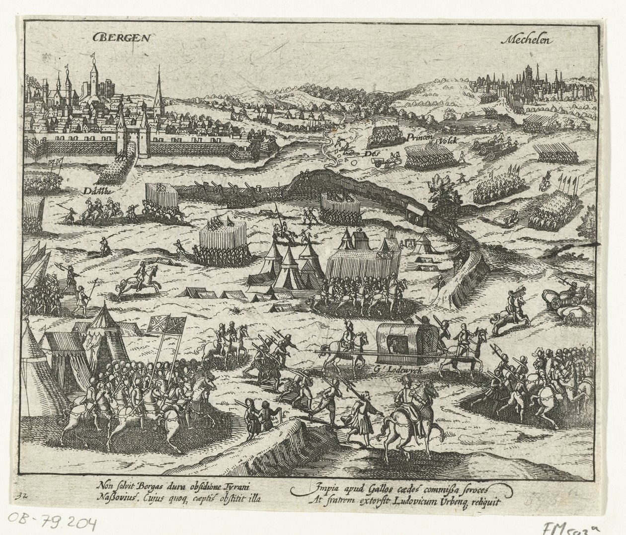 Ludwik z Nassau opuszcza Bergen, 1572 autorstwa Anonymous