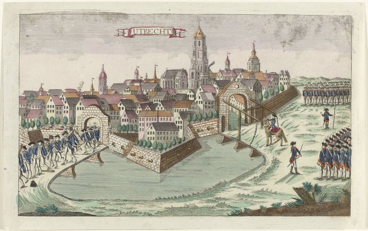Patrioci opuszczają Utrecht, 1787 Utrecht (tytuł na obiekcie) autorstwa Anonymous