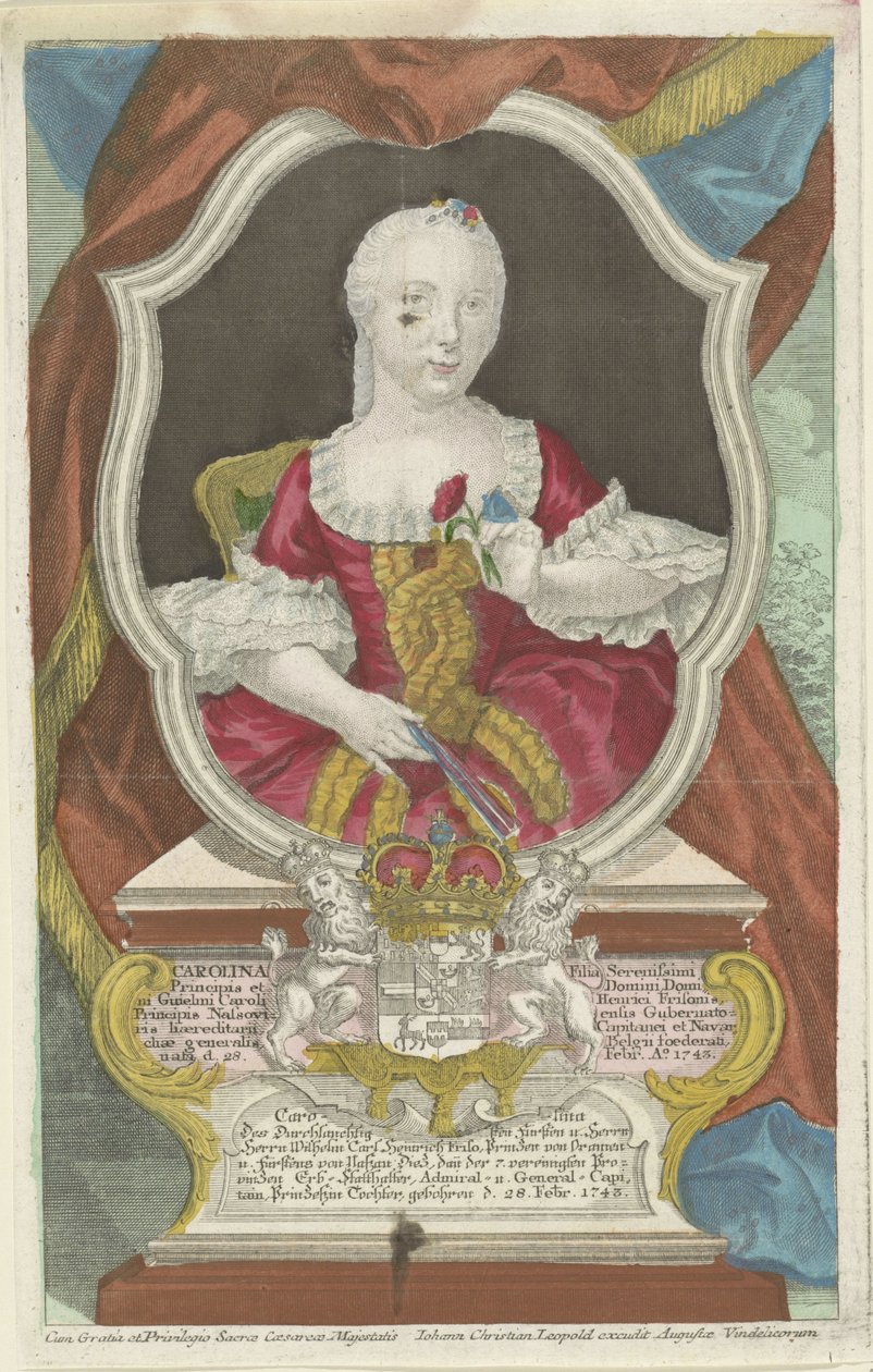 Portret Karoliny, księżnej Orange-Nassau autorstwa Anonymous