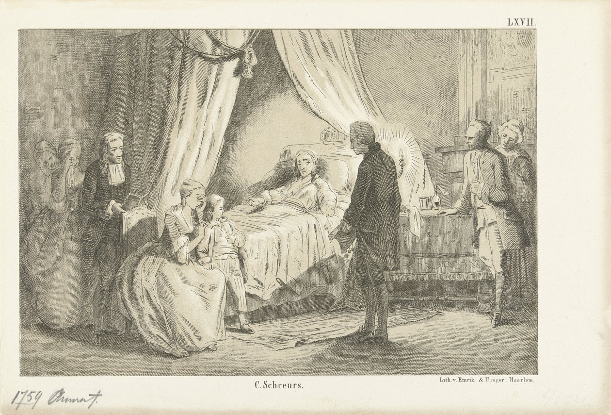 Księżniczka Anna na łożu śmierci, 1759 autorstwa Anonymous
