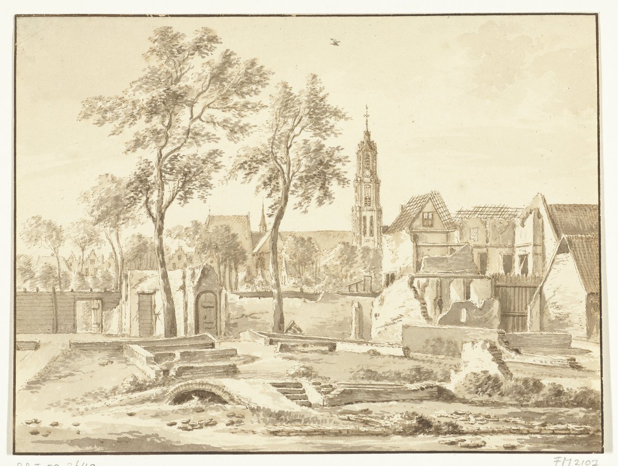 Ruiny w Delft po katastrofie prochowej, 1654 autorstwa Anonymous